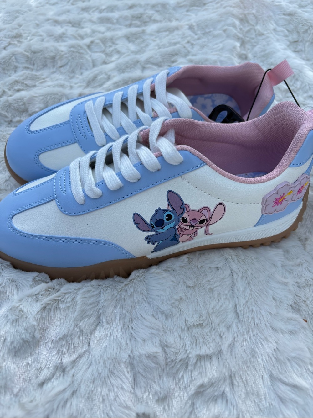 Disney Blue & Pink Stitch Graphic Kids Sneakers